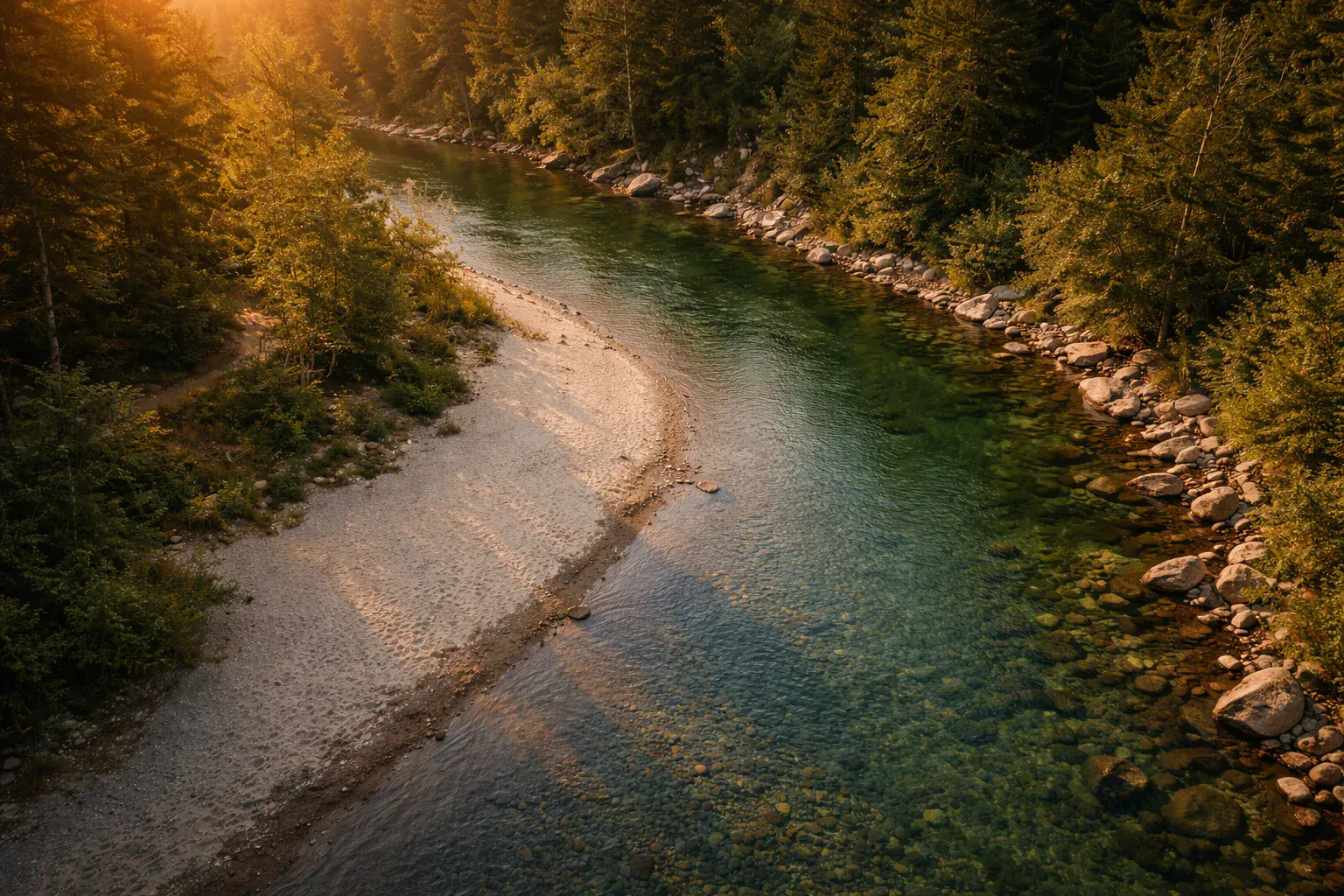 River beach style relaxation space near premium farmhouse plots